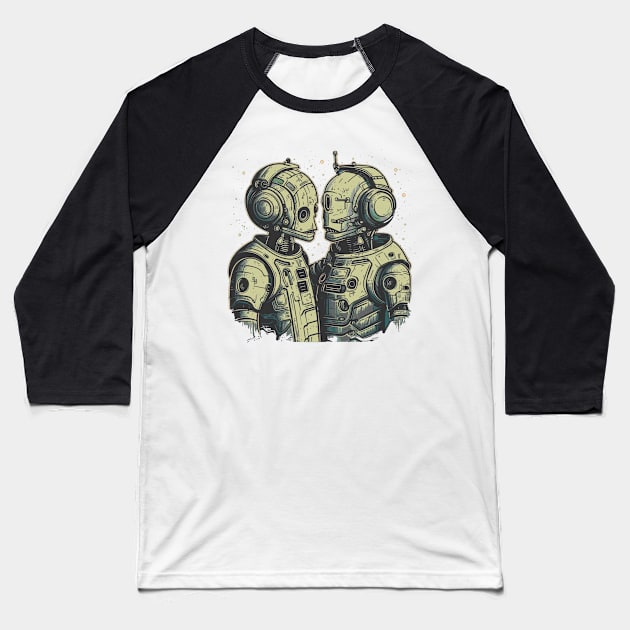 Two cyborgs in love - Love is love Baseball T-Shirt by Unelmoija